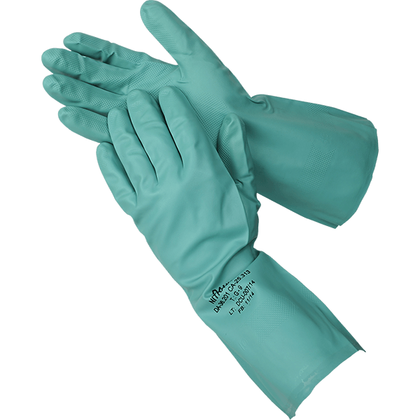 Par de luvas de látex verdes tamanho M para proteção das mãos