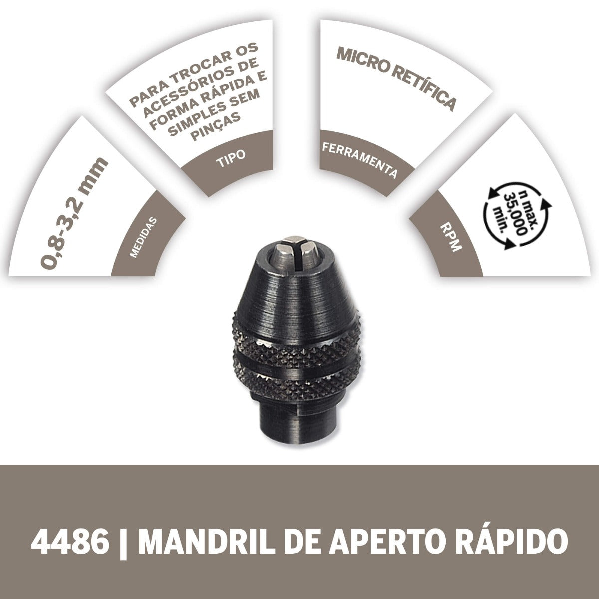 Mandril De Aperto Rápido Dremel (Modelo 4486)