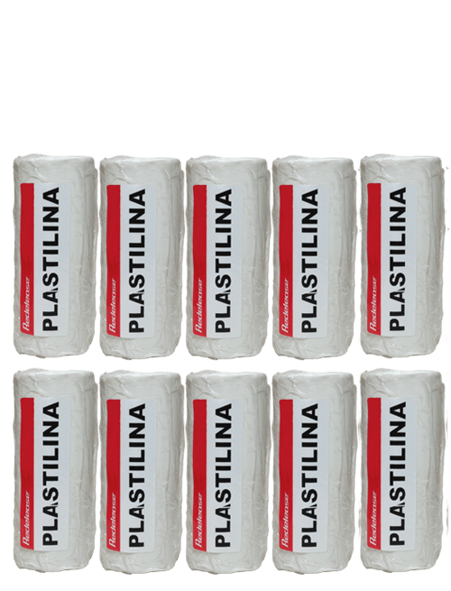 Massa De Modelar Plastilina: Branca 5 Kg [10 Un]