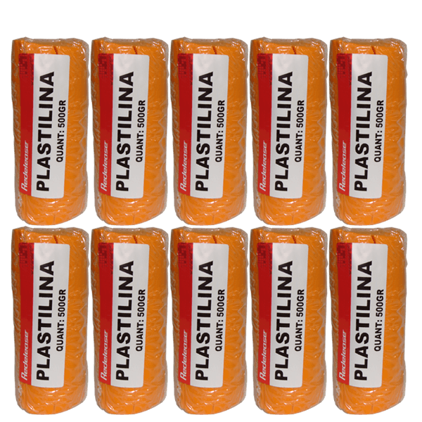 Massa De Modelar Plastilina Laranja 5 Kg (10 Un)