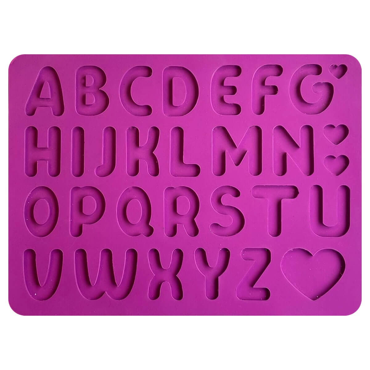 Molde de Silicone Alfabeto Letras Arredondadas