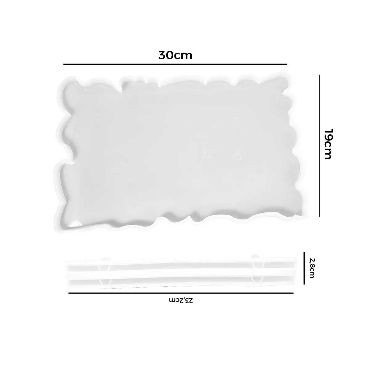Molde de Silicone Bandeja com Alça Grande