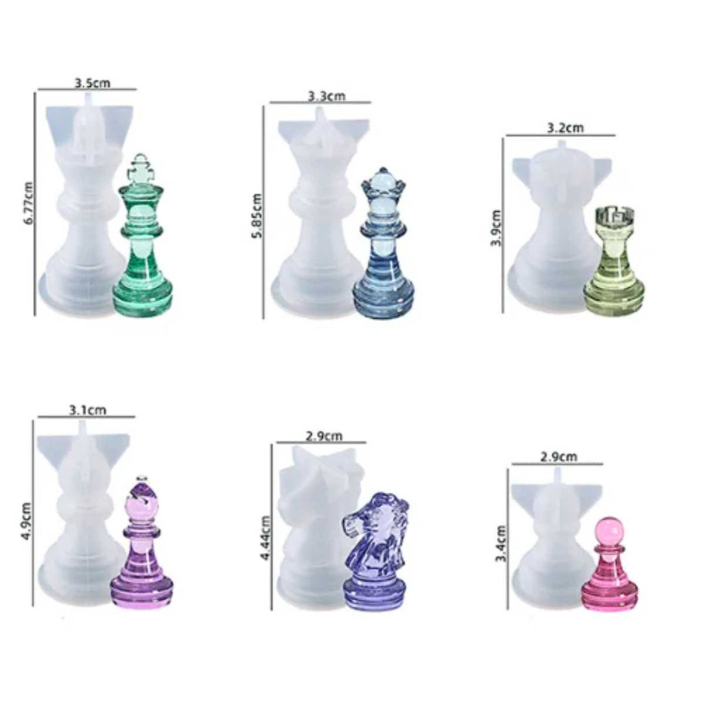 Molde de Silicone Formato Xadrez, Dama e Tabuleiro