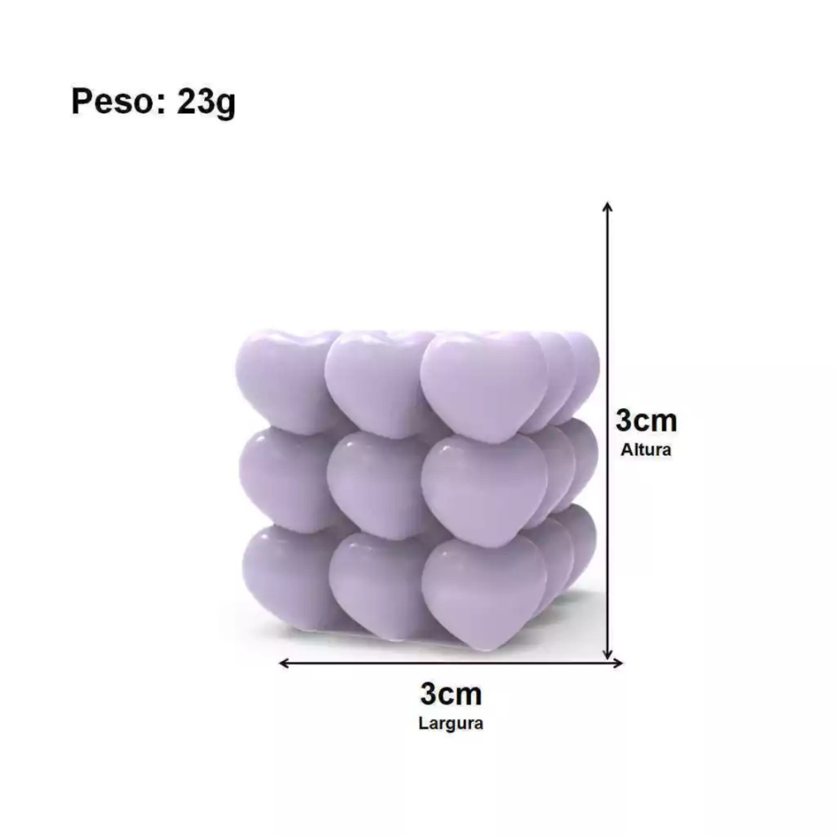 Molde de Silicone Mini Coração em Cubo