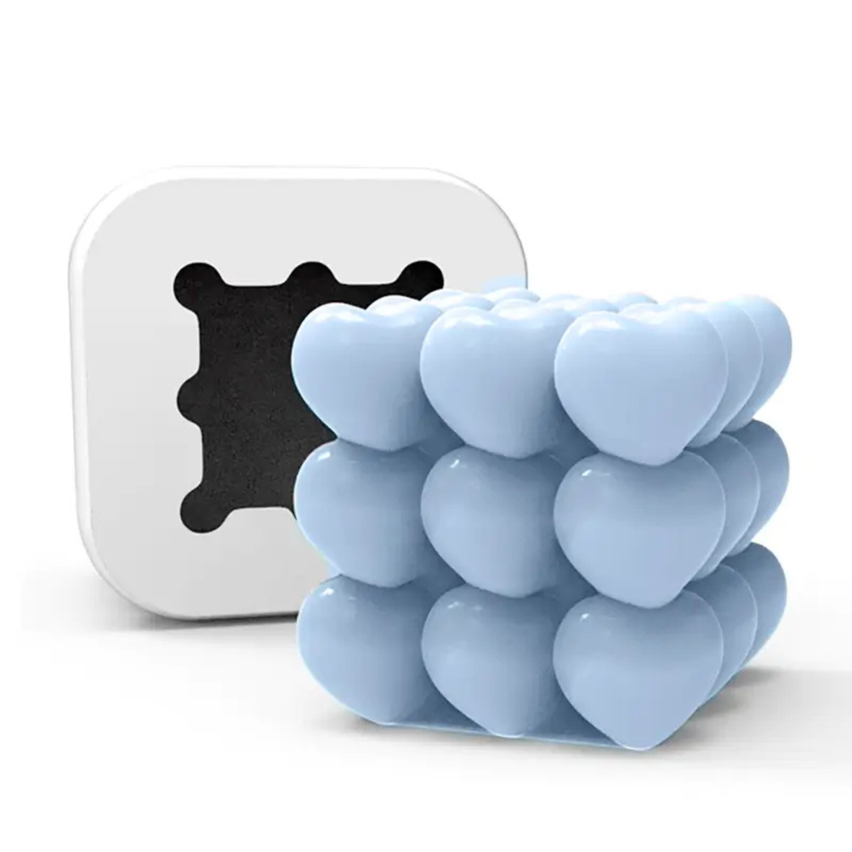 Molde de Silicone Mini Coração em Cubo