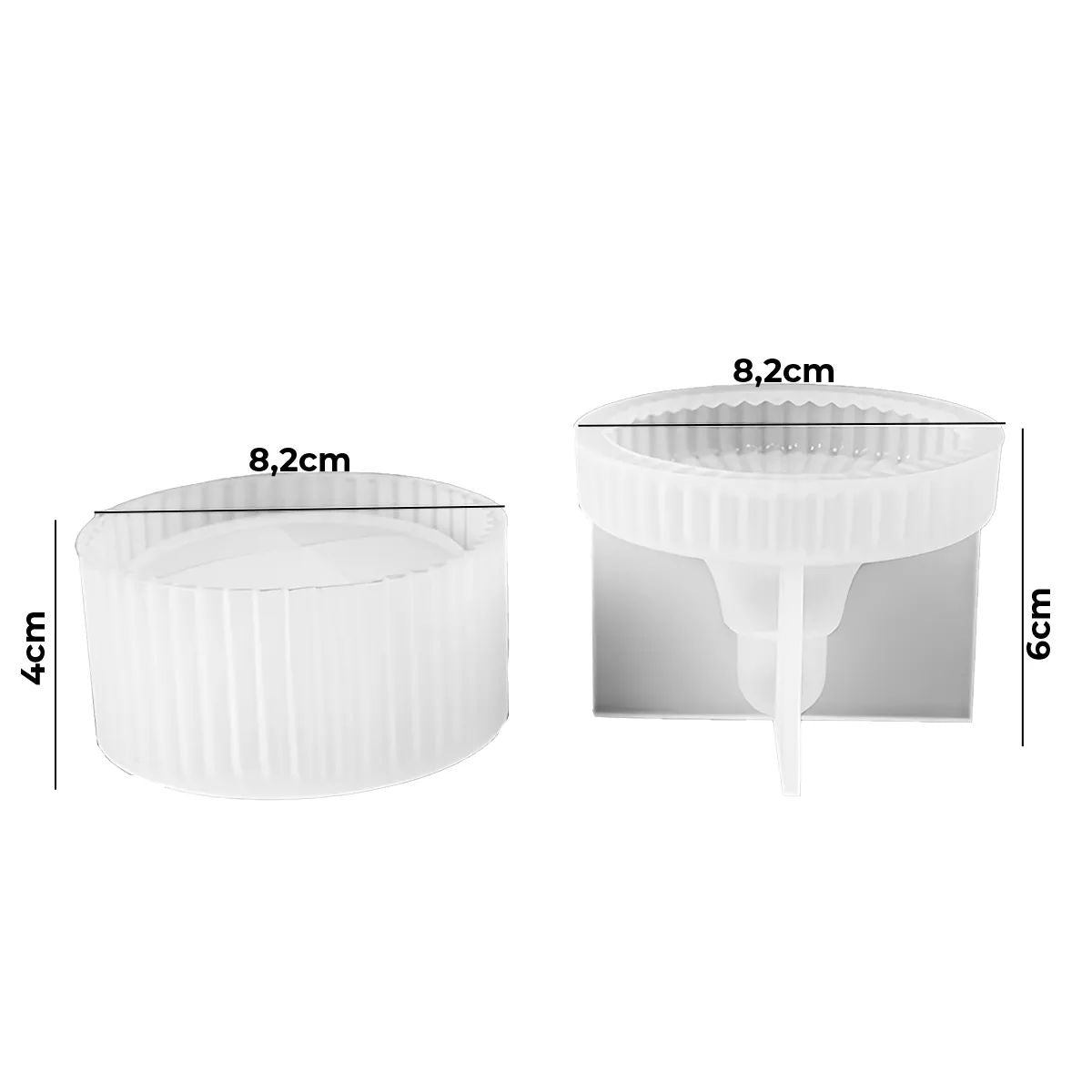 Molde de Silicone Pote com Tampa Modelo 2