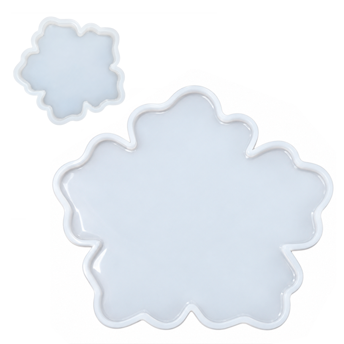 Molde de silicone platina Bandeja e Porta-Copo Flor para peças personalizadas em resina epóxi Redelease