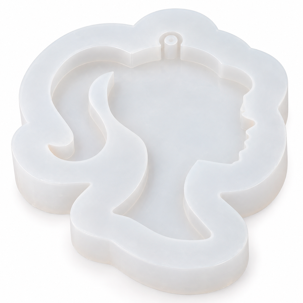Molde de silicone platina Barbie 6,5 x 5 cm para resina epóxi e artesanato Redelease