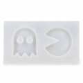Molde de silicone platina Brinco Pac Man para brincos e bijuterias em resina epóxi Redelease