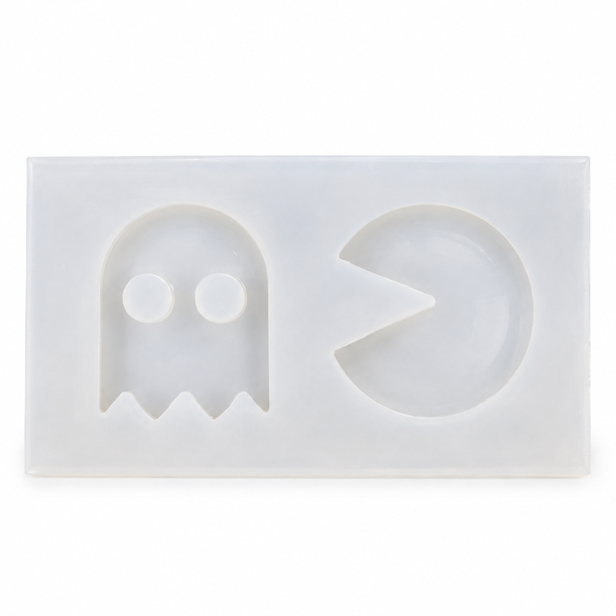 Molde de silicone platina Brinco Pac Man para brincos e bijuterias em resina epóxi Redelease