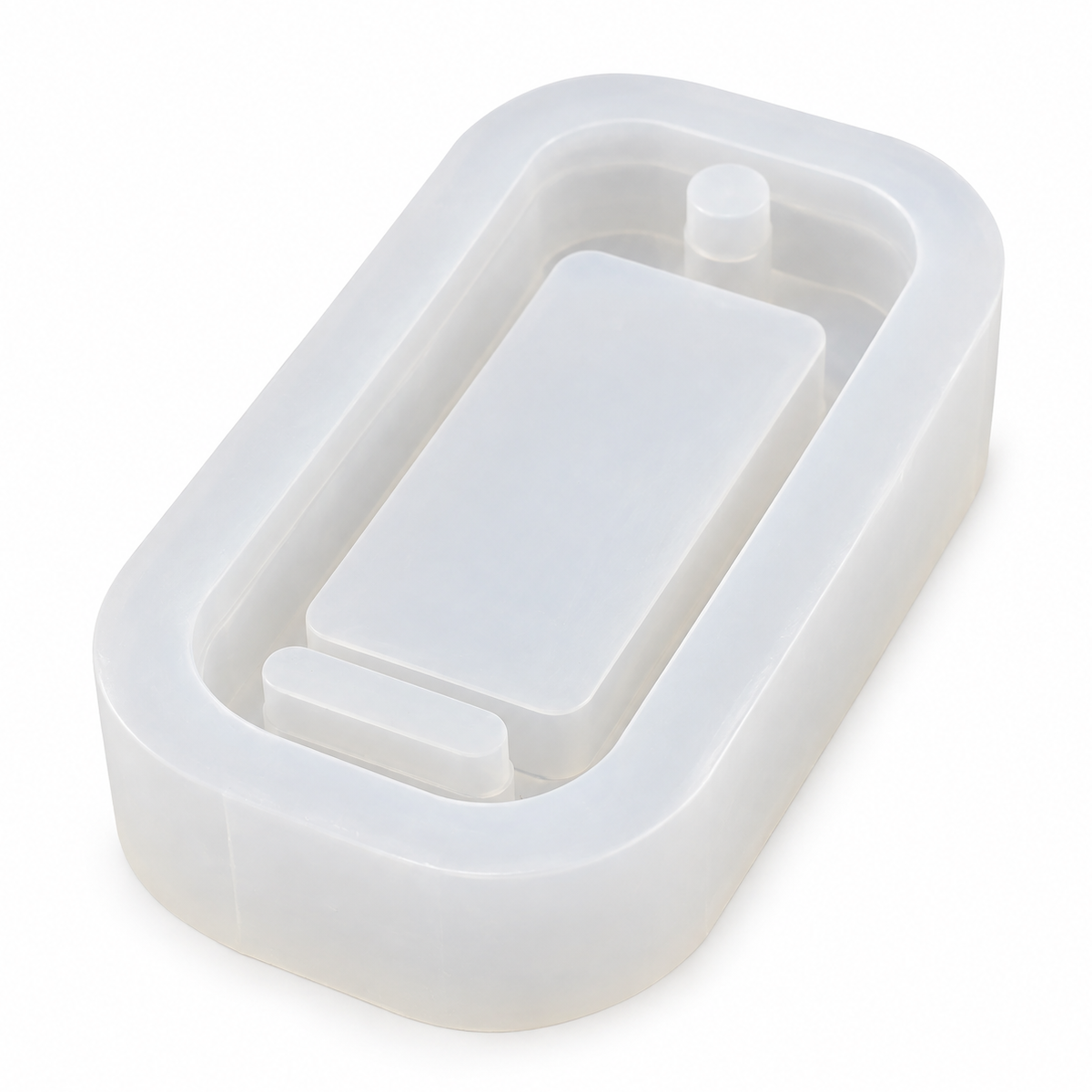 Molde de silicone platina Chaveiro Cordão 6 x 2,5 x 1,1 cm para resina epóxi Redelease