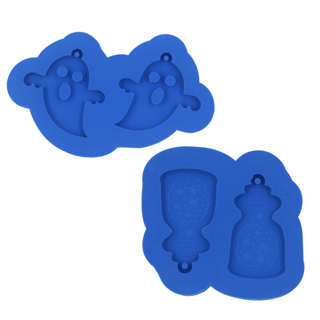 Kit Moldes de Silicone Potinho de Poção e Fantasminha