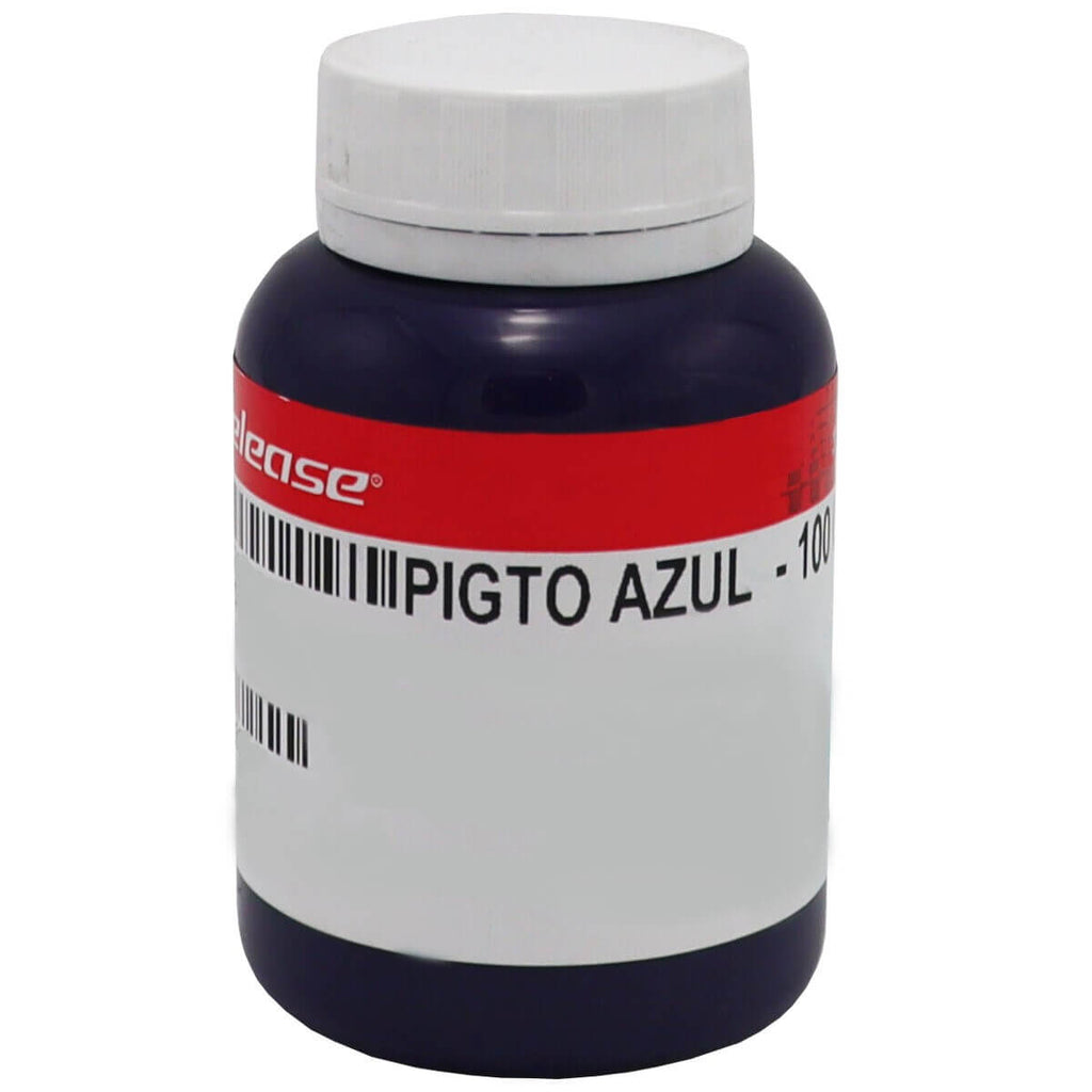 Pote de pigmento azul para resina epóxi e poliéster 100g com tampa branca.