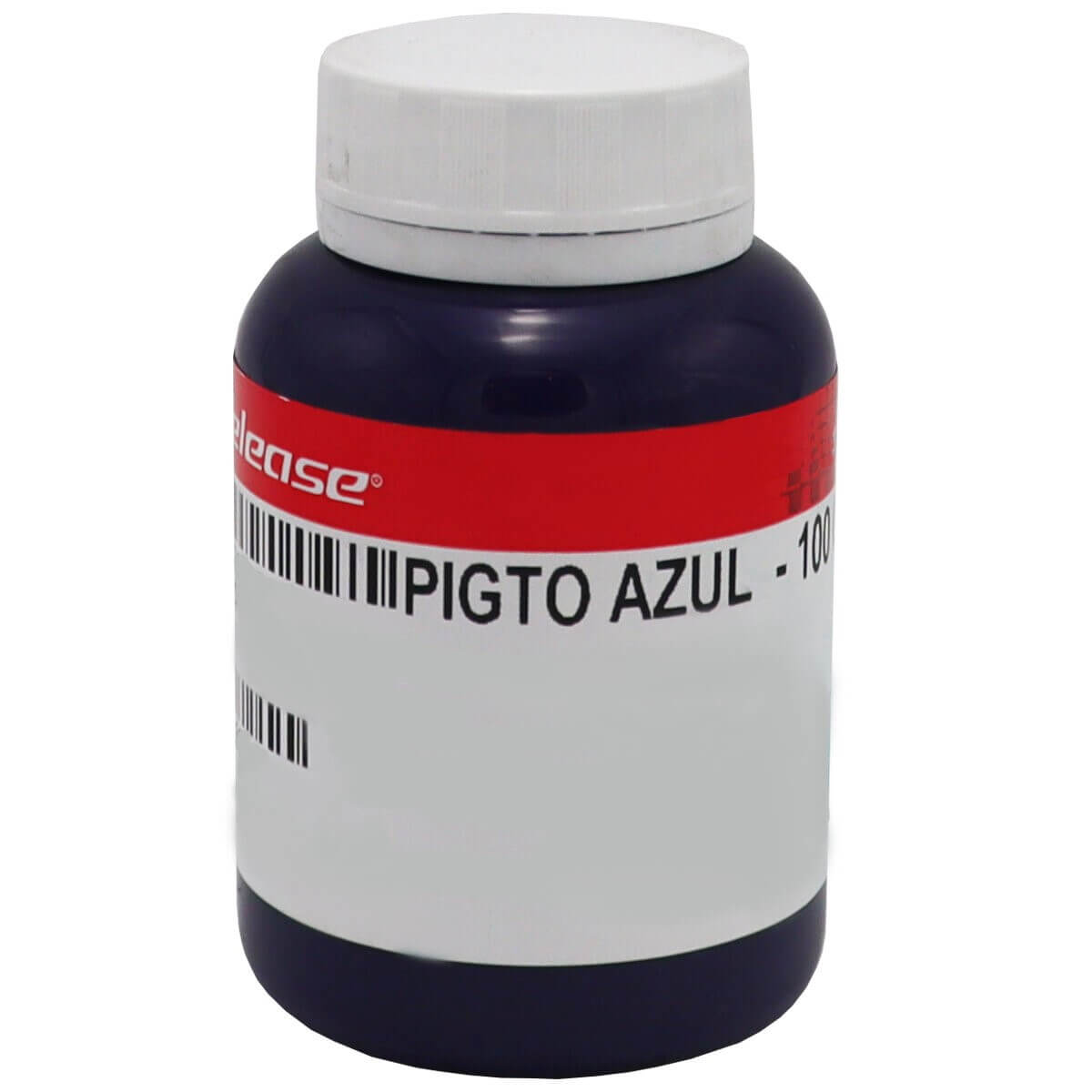 Pote de pigmento azul para resina epóxi e poliéster 100g com tampa branca.