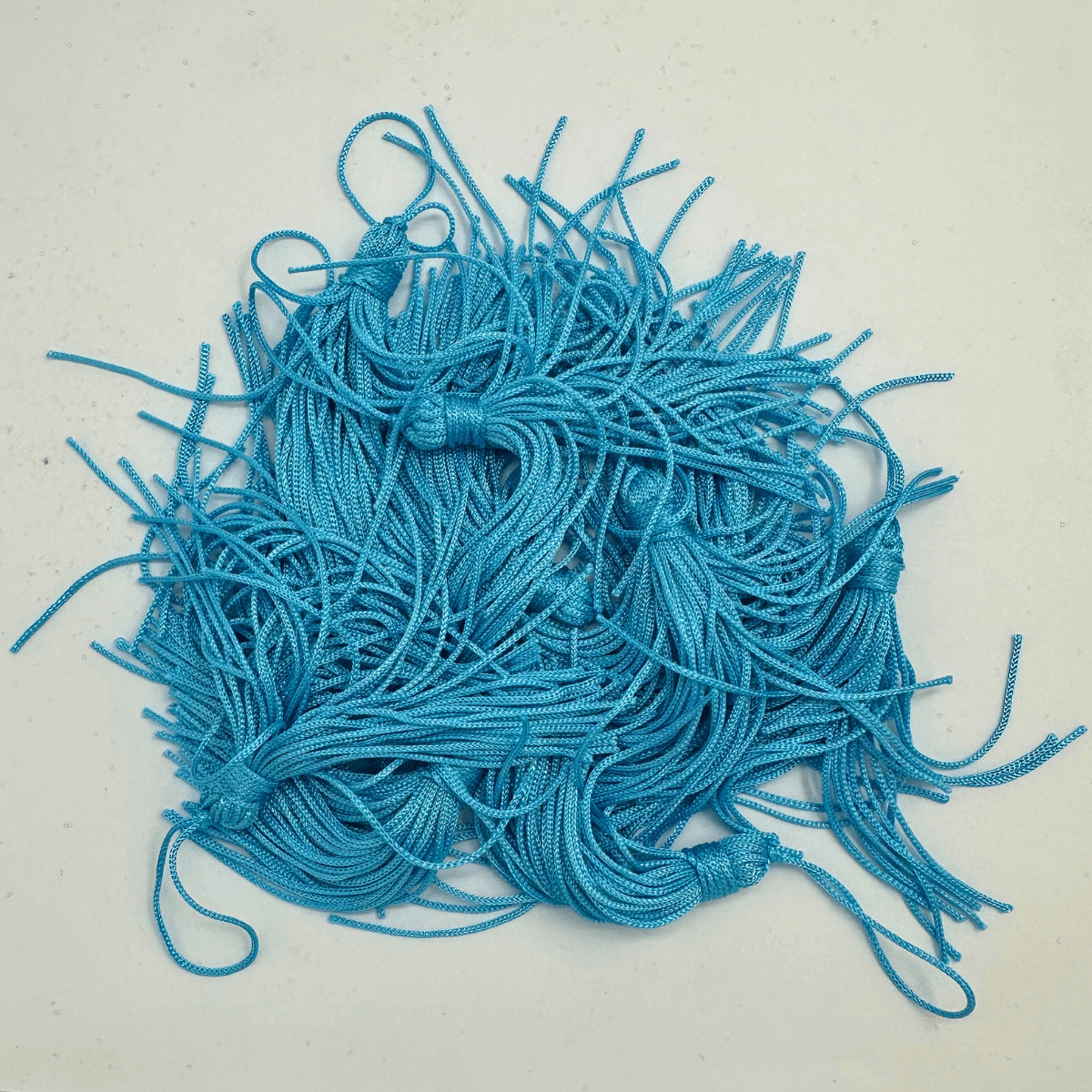 Pingente de Seda Tassel Franja Azul Turquesa 7cm (10 Un)
