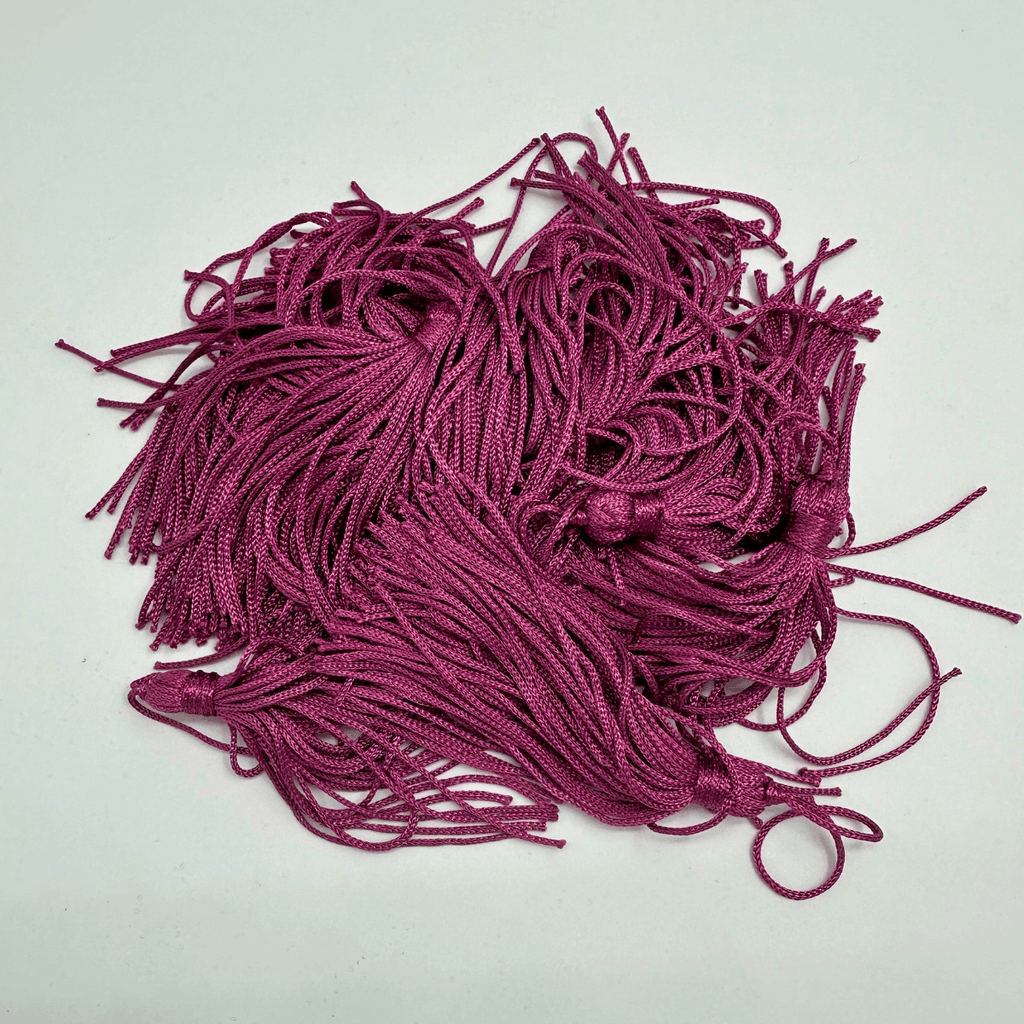 Pingente de Seda Tassel Franja Beterraba 7cm (10 Un)