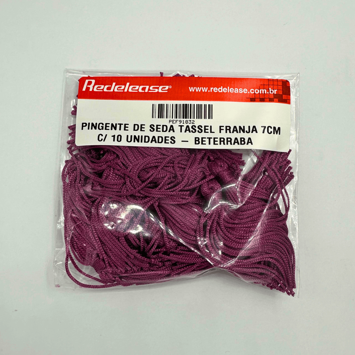 Pingente de Seda Tassel Franja Beterraba 7cm (10 Un)