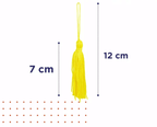 Pingente de Seda Tassel Franja Amarelo Gema 7cm (10 Un)