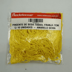 Pingente de Seda Tassel Franja Amarelo Gema 7cm (10 Un)