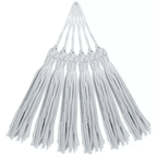 Pingente de Seda Tassel Franja Cinza Claro 7cm (10 Un)