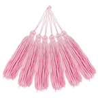 Pingente de Seda Tassel Franja Rosa Bebê 7cm (10 Un)