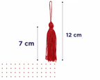 Pingente de Seda Tassel Franja Vermelho 7cm (10 Un)