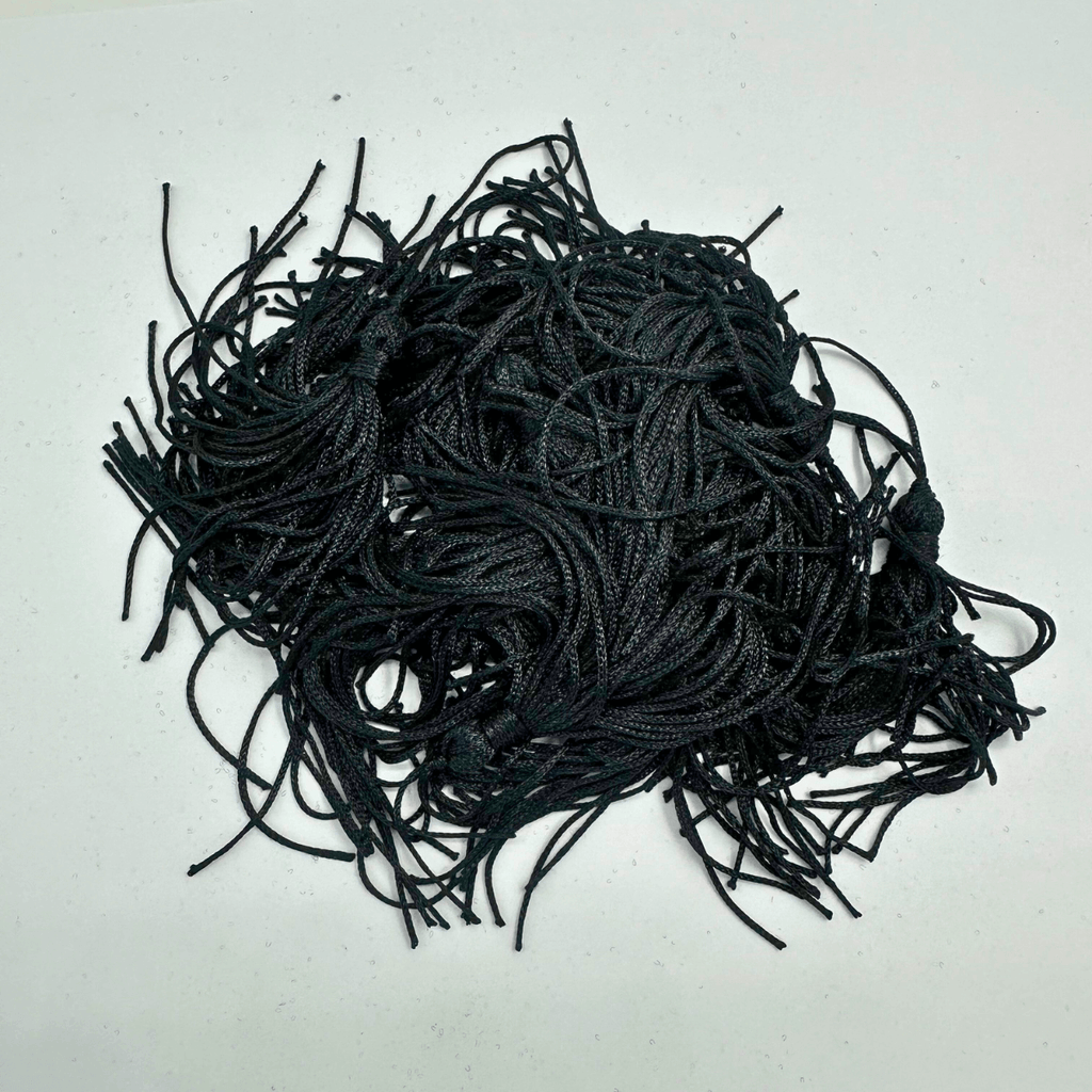 Pingente de Seda Tassel Franja Preto 7cm (10 Un)
