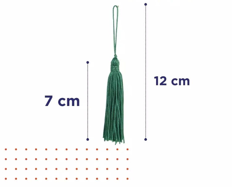 Pingente de Seda Tassel Franja Verde Escuro 7cm (10 Un)