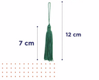 Pingente de Seda Tassel Franja Verde Escuro 7cm (10 Un)