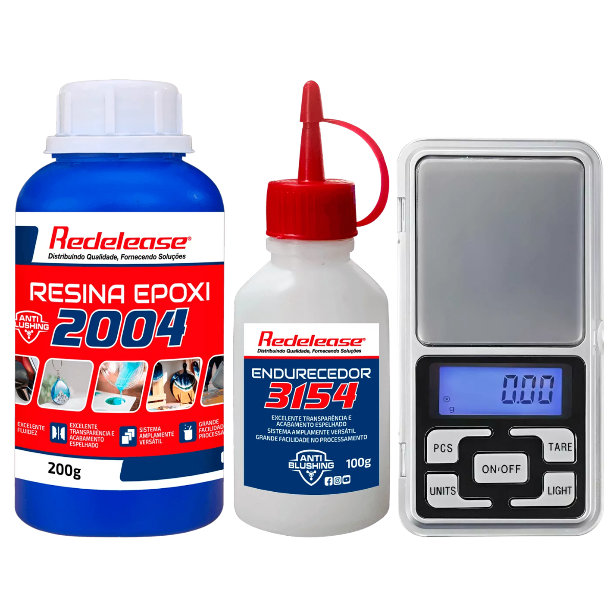 Kit Resina Epoxi 2004 Transparente 300g + Mini Balança de Precisão