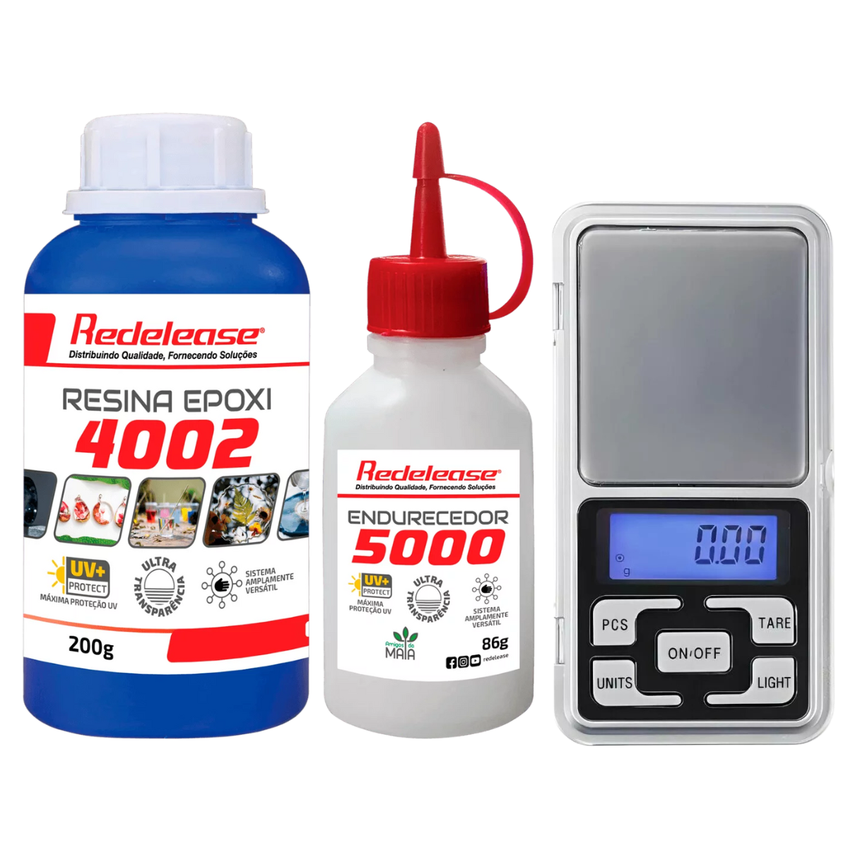 Kit Resina Epóxi 4002 Ultra Transparente 286g + Mini Balança de Precisão