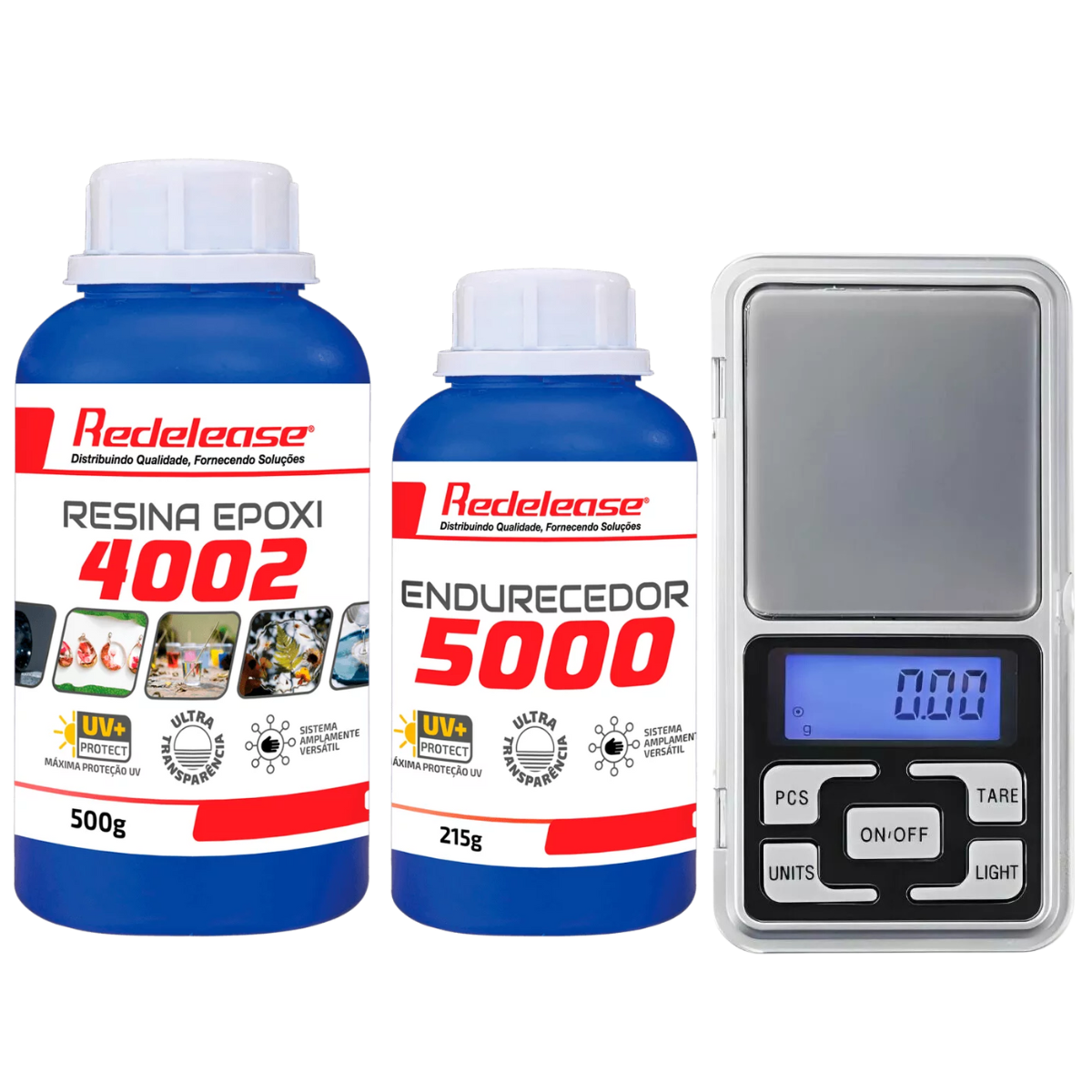 Kit Resina Epóxi 4002 Ultra Transparente 715g + Mini Balança de Precisão