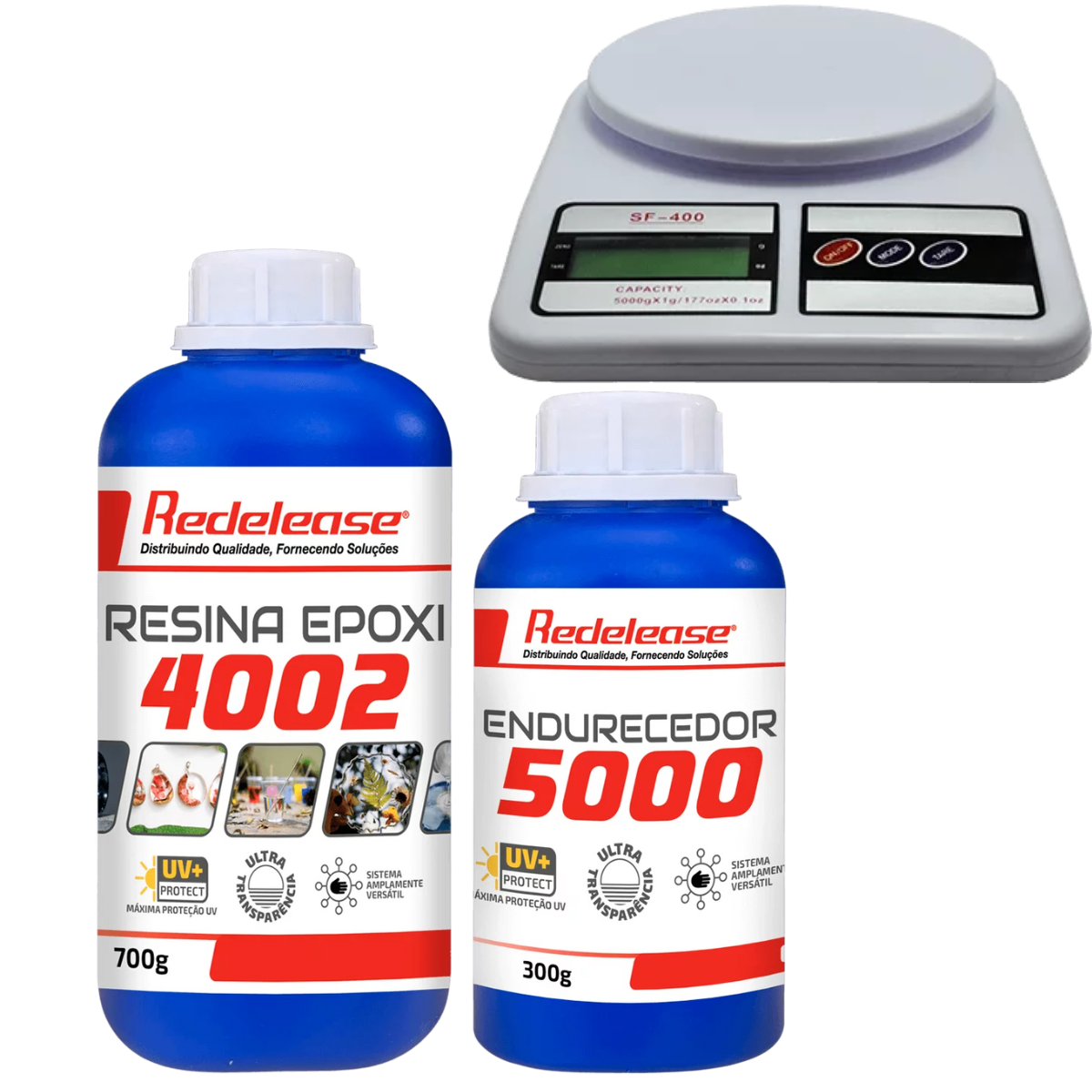 Kit Resina Epóxi 4002 Transparente 1Kg + Balança de Precisão