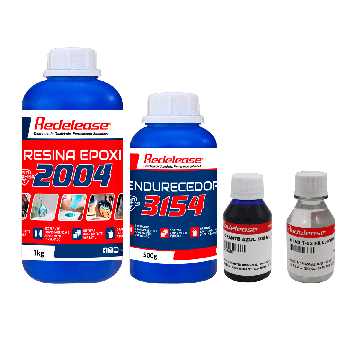 Resina Epoxi Baixa de Viscosidade + Corante Azul + Siladit 53
