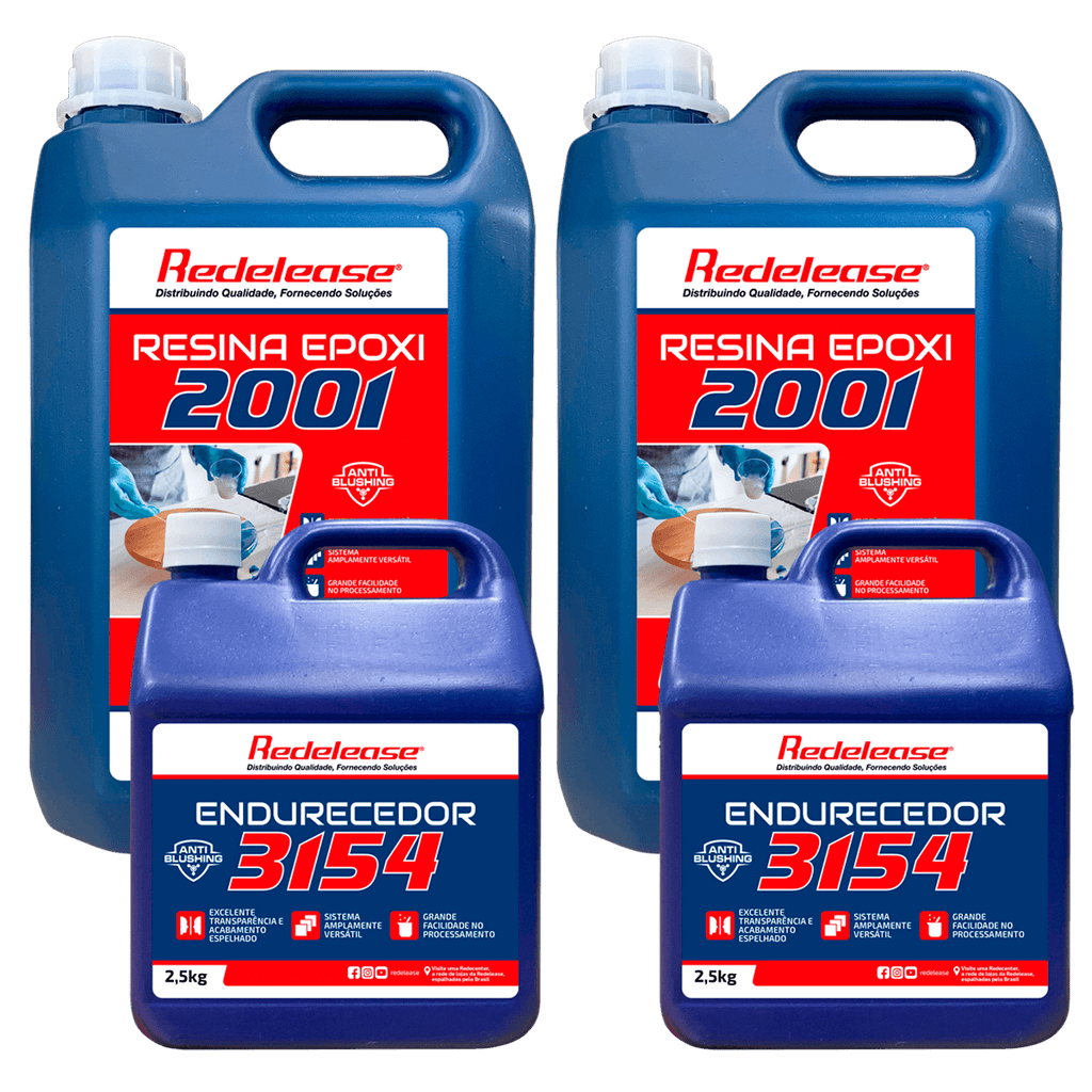 Resina 2001 Epoxi Transparente Com Endurecedor 3154 (15 Kg)