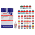 Kit de resina cristal de alta viscosidade com catalisador e diversos pigmentos coloridos.