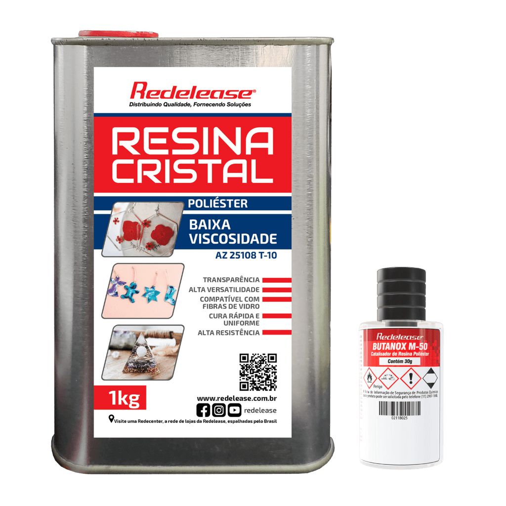 resina cristal de baixa viscosidade com catalisador para artesanato, 1kg