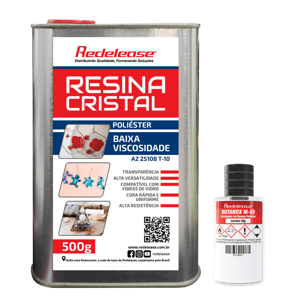Resina Cristal de Baixa Viscosidade Com Catalisador (530 g)