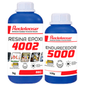 Resina Epoxi 4002 Alta Viscosidade ULTRA TRANSPARENTE e Proteção UV Com Endurecedor (1,430 Kg)