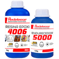 Resina 4006 Epoxi ULTRA TRANSPARENTE de Média Viscosidade Com Proteção UV Com Endurecedor 5000 (1,430 Kg)