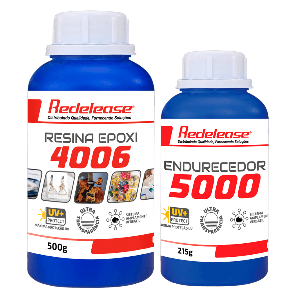 Resina 4006 Epoxi ULTRA TRANSPARENTE de Média Viscosidade Com Proteção UV Com Endurecedor 5000 (715 g)
