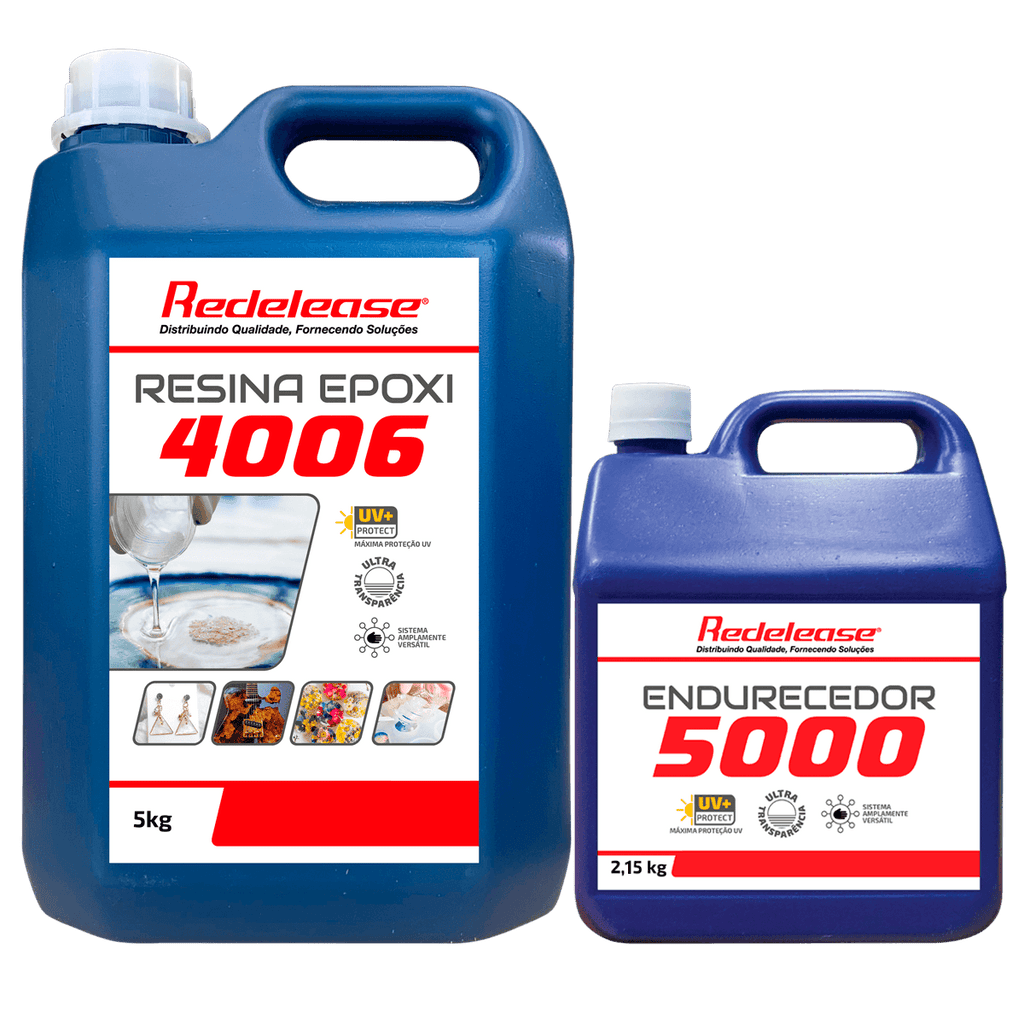 Resina 4006 Epoxi ULTRA TRANSPARENTE de Média Viscosidade Com Proteção UV Com Endurecedor 5000 (7,150 Kg)