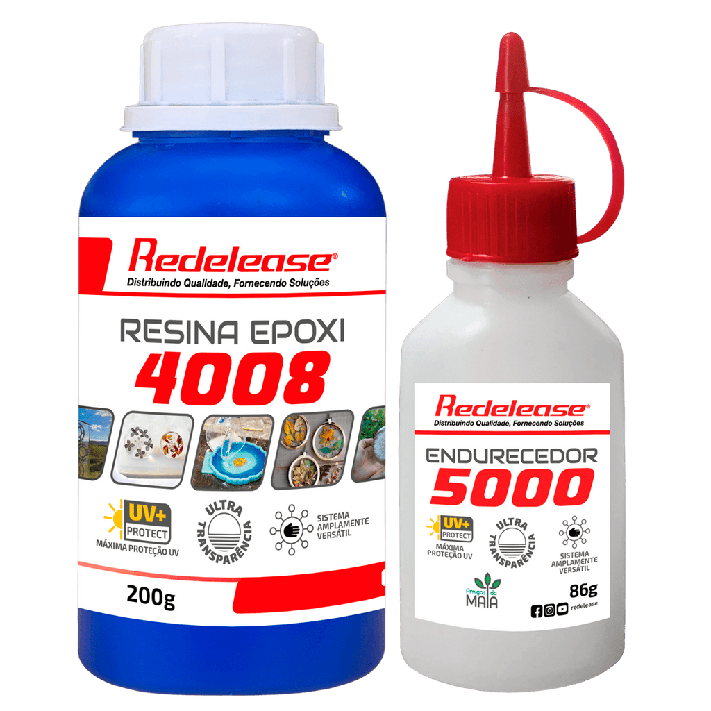 Resina Epoxi 4008 Baixa Viscosidade ULTRA TRANSPARENTE e Proteção UV Com Endurecedor (286 g)