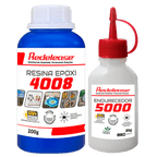 Resina Epoxi 4008 Baixa Viscosidade ULTRA TRANSPARENTE e Proteção UV Com Endurecedor (286 g)