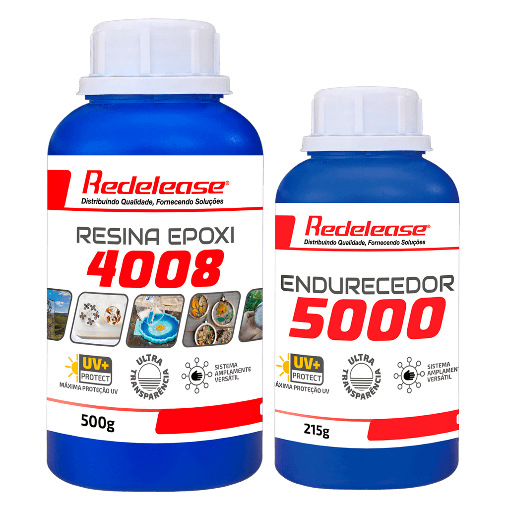 Resina Epoxi 4008 Baixa Viscosidade ULTRA TRANSPARENTE e Proteção UV Com Endurecedor (715 g)