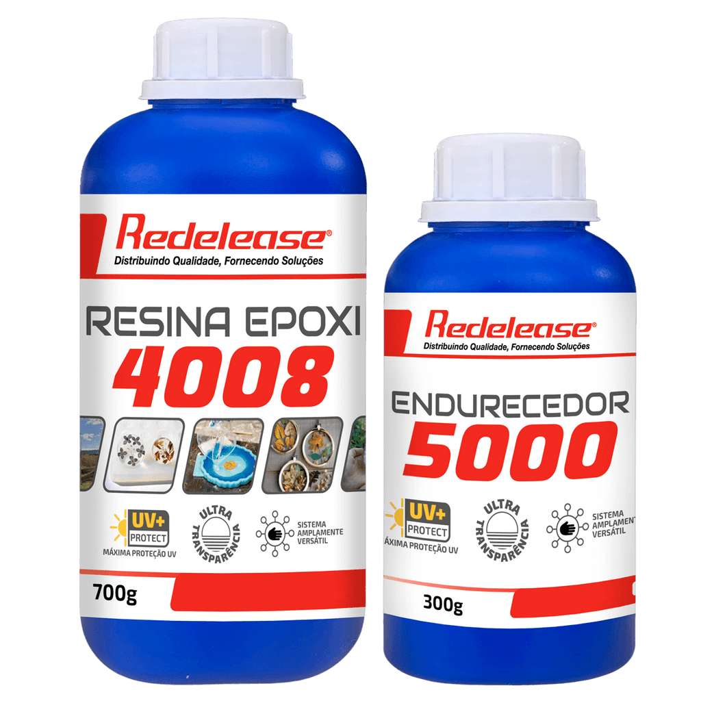 Resina Epoxi 4008 Baixa Viscosidade ULTRA TRANSPARENTE e Proteção UV Com Endurecedor (01 Kg)