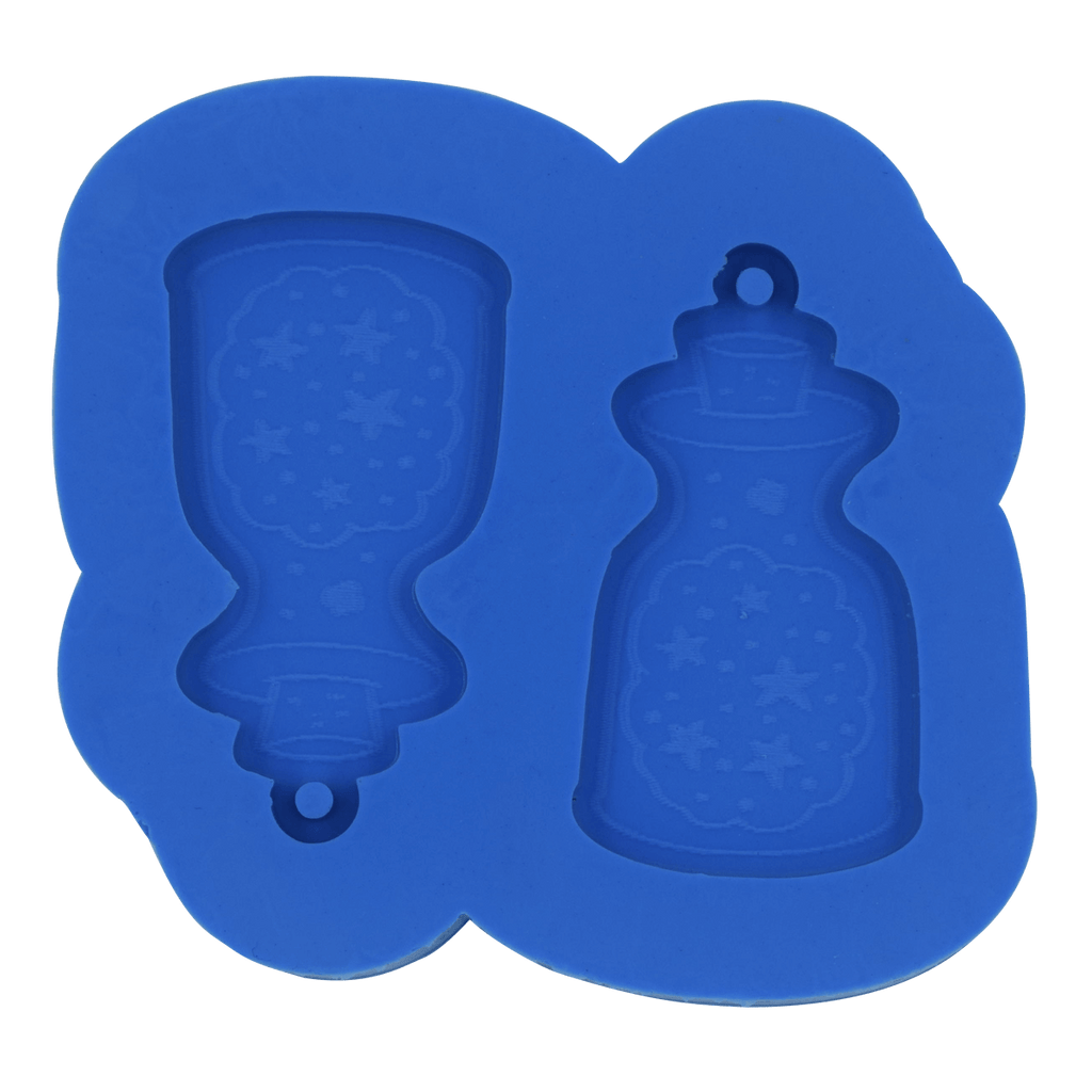 Kit Moldes de Silicone Potinho de Poção e Fantasminha