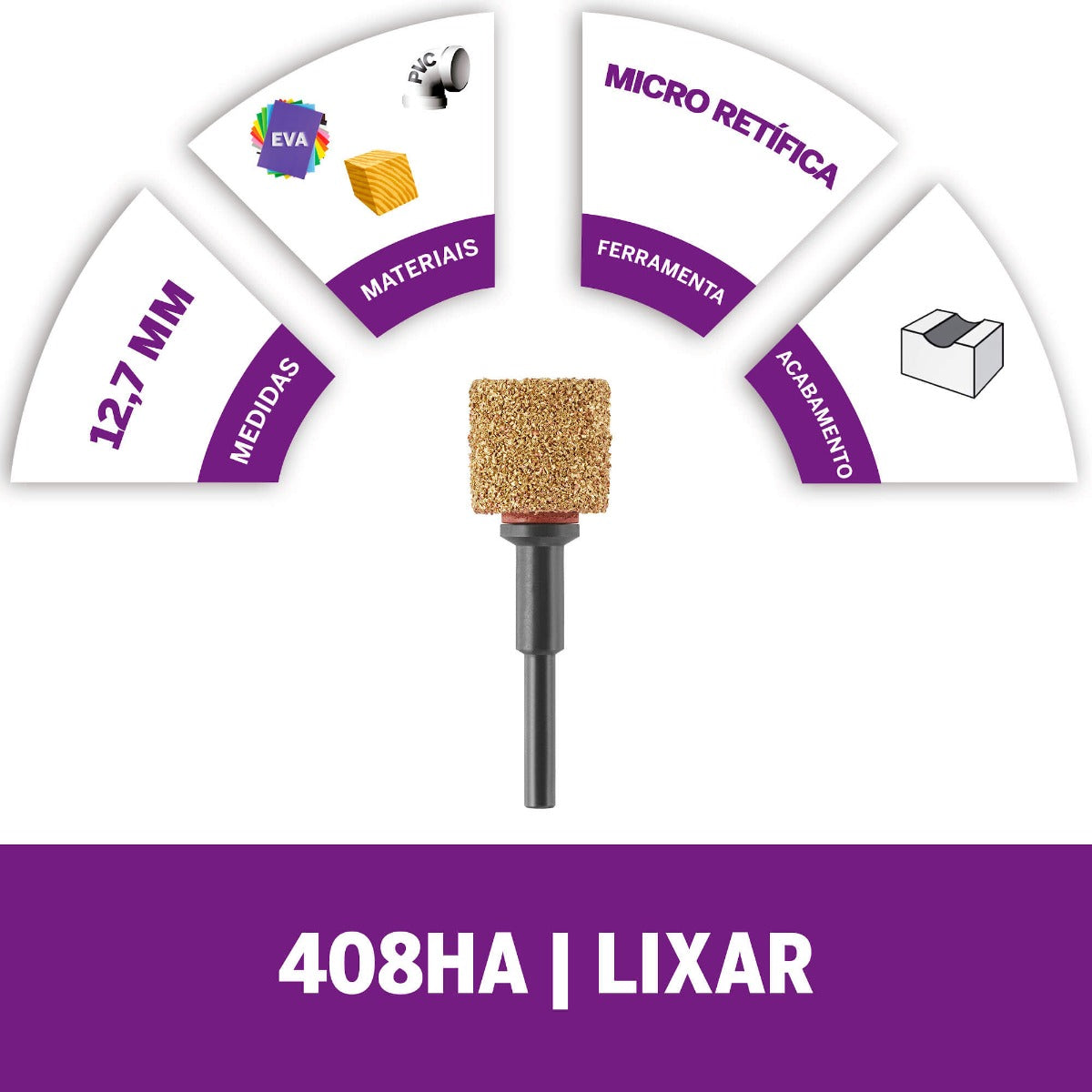 Tubo de lixa Dremel Max Life 12,7mm de grão grosso (Modelo 408HP)