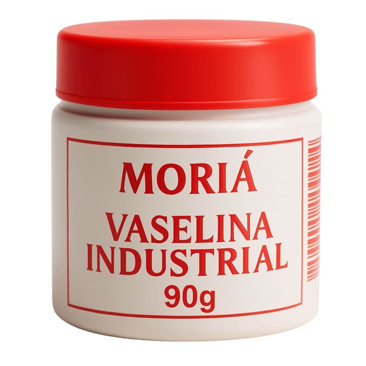 Pote de vaselina industrial sólida 90g para moldes de silicone, tampa vermelha.