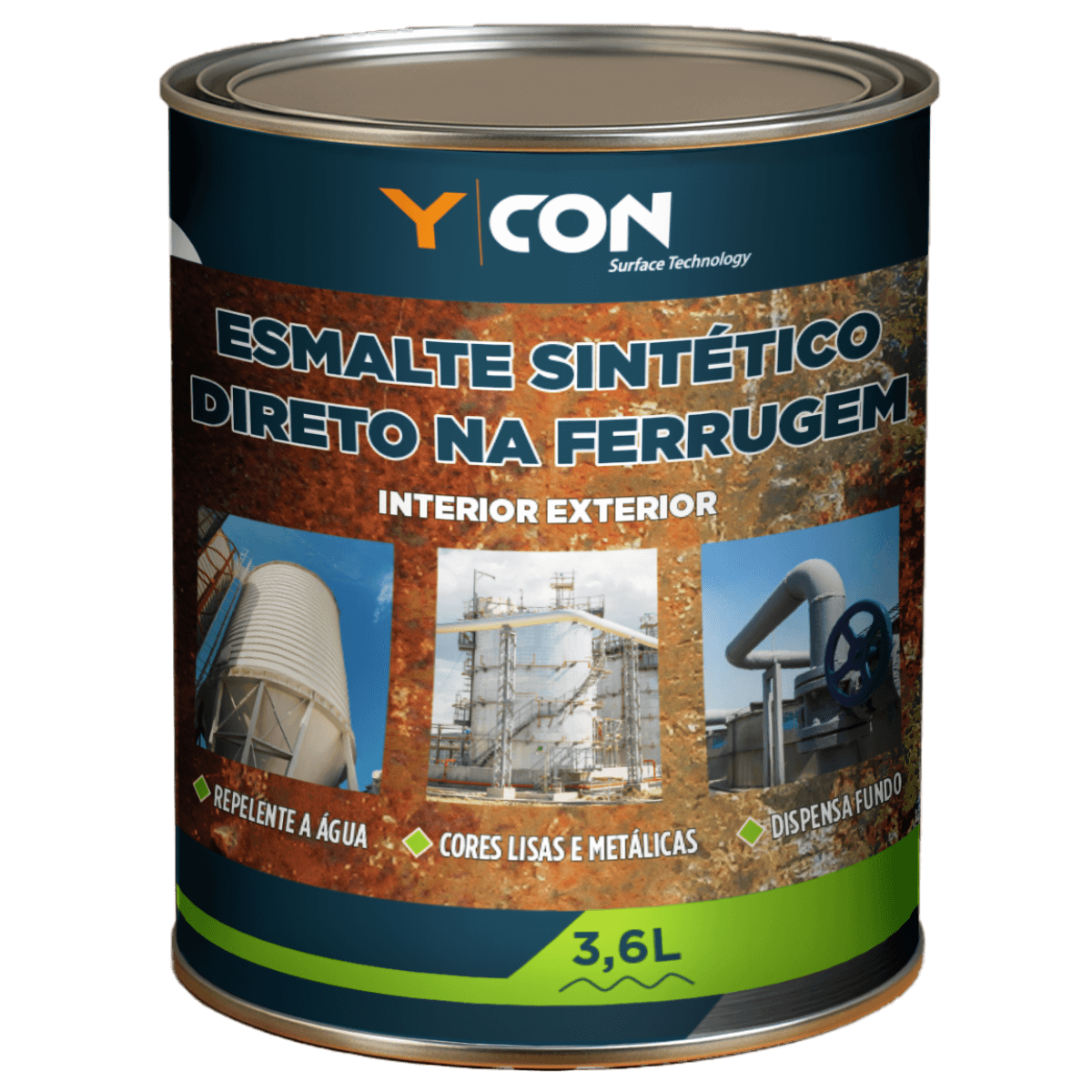 Ycon Building Esmalte Cinza Dupla Ação Brilhante Anticorrosivo (3,6 L)